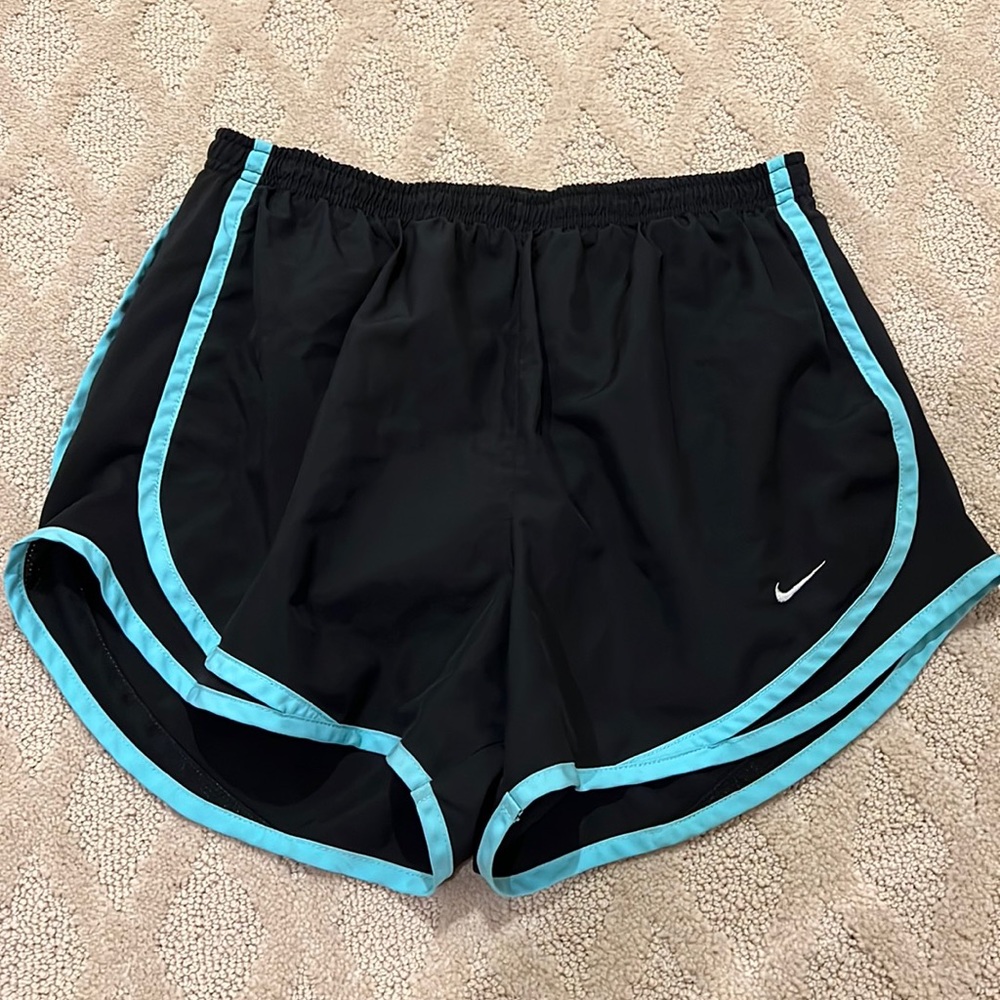 nike black and blue shorts